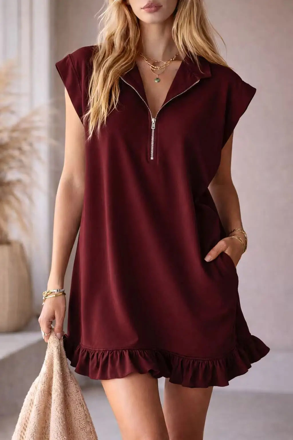 Women's Sleeveless Ruffle Dress