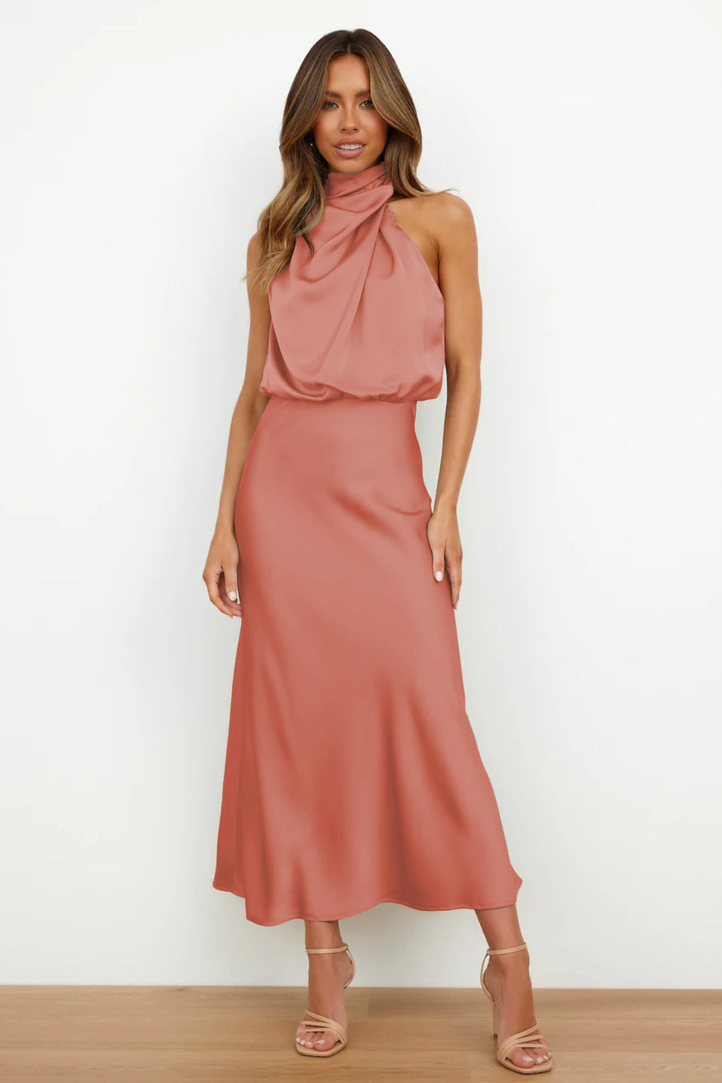 Women's Halter Neck Maxi Evening Dress