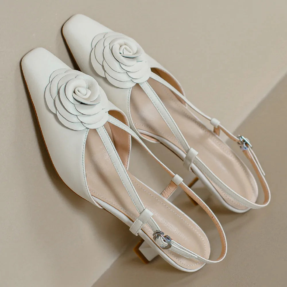Real Leather Sling Back Shoes