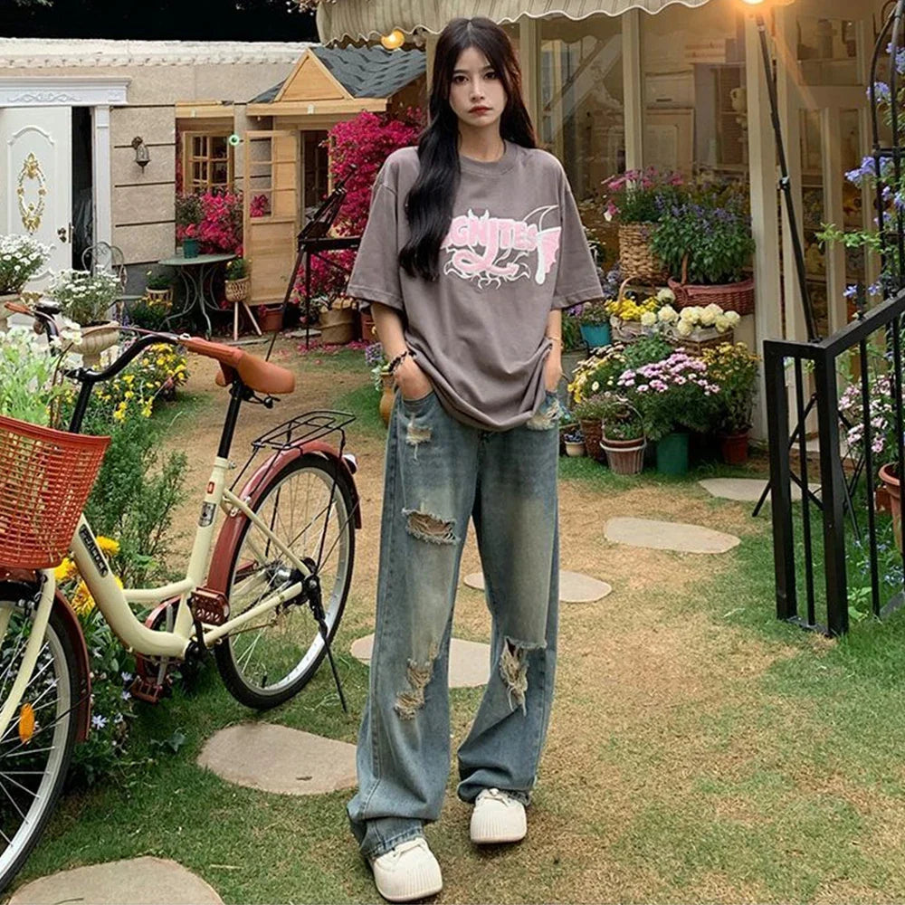 Ripped Vintage Style Jeans