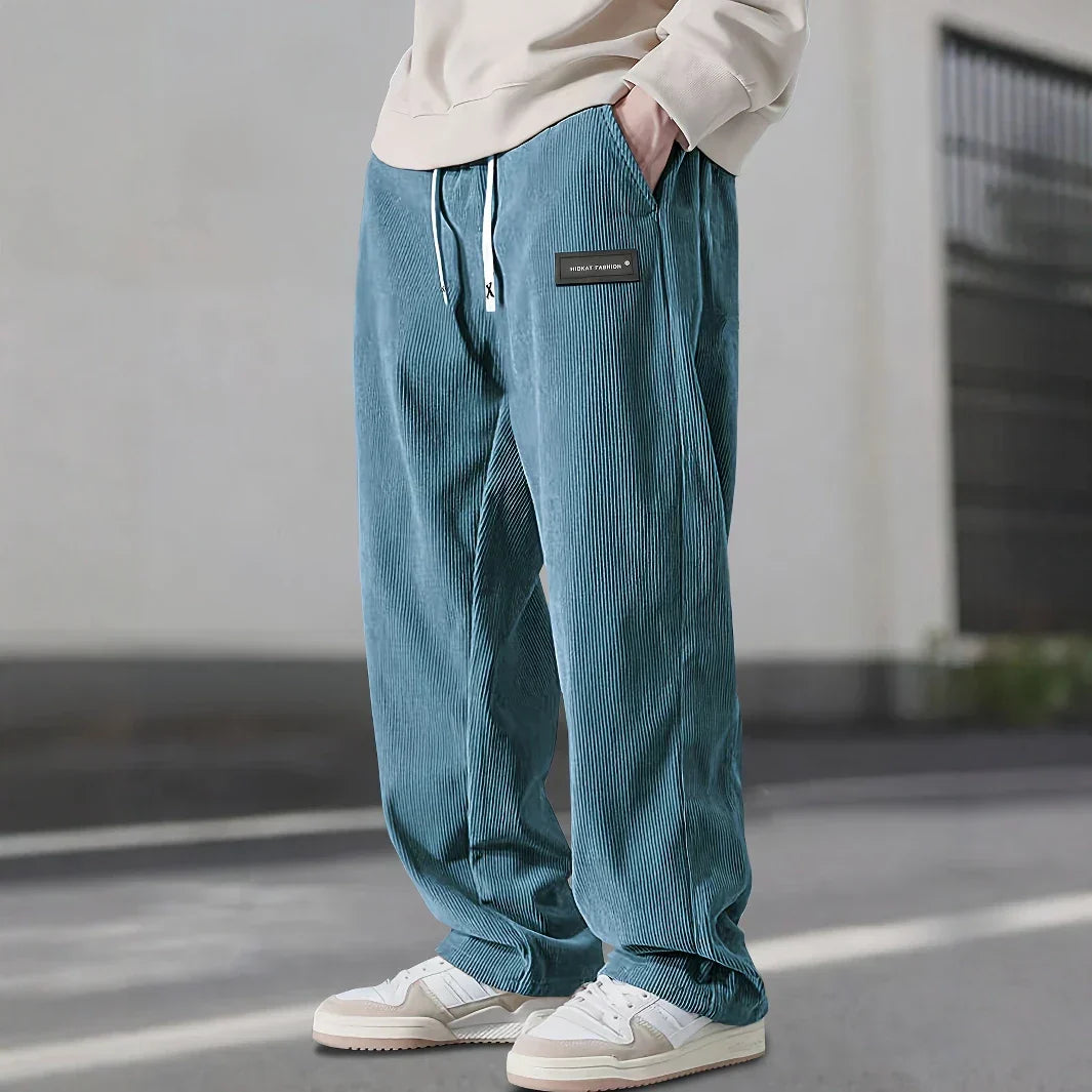 Men's Wide Leg Lounge Pants Ribbed Texture