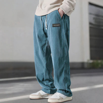 Men's Wide Leg Lounge Pants Ribbed Texture