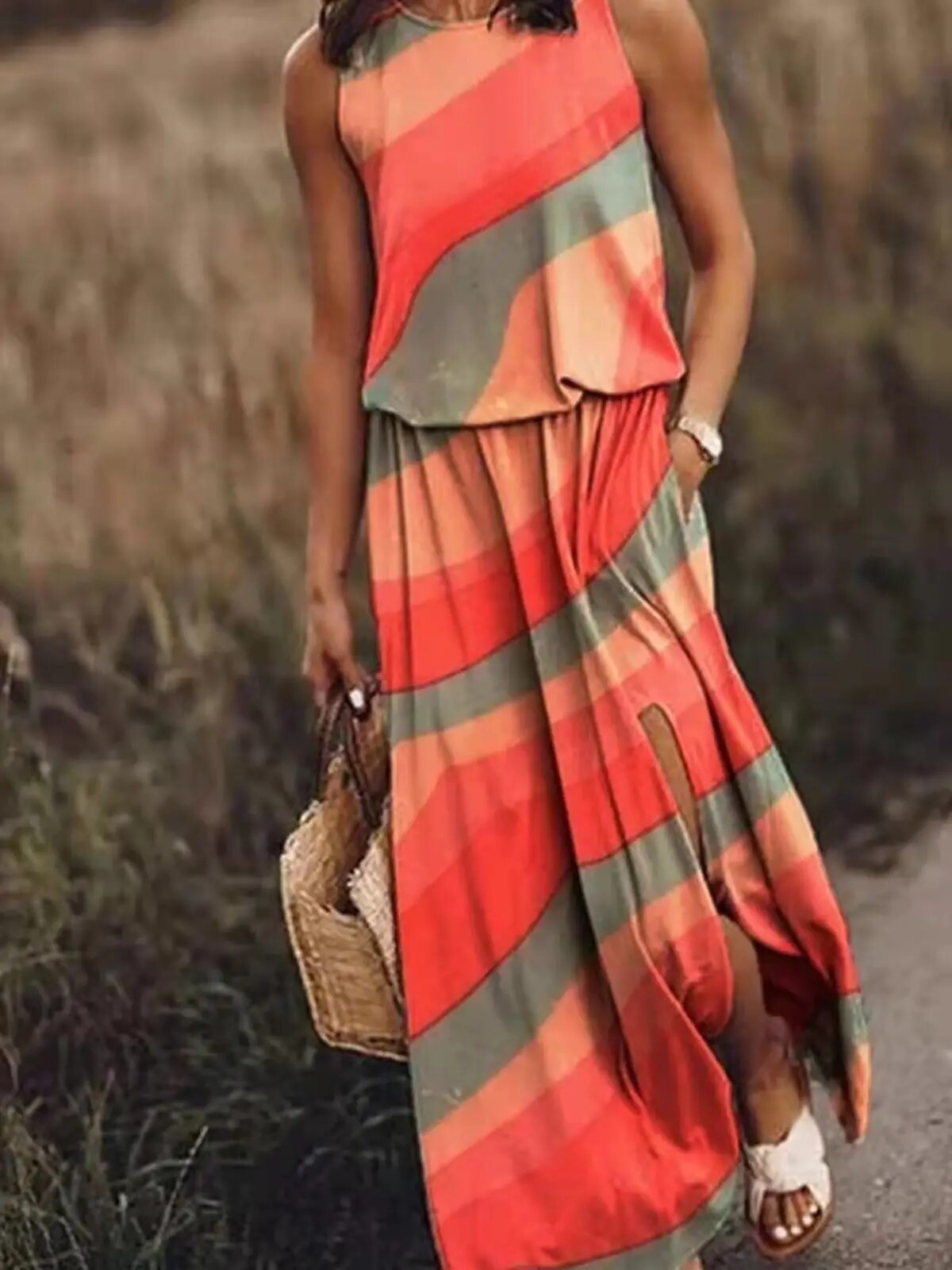 Women's Maxi Dress Graphic Print Summer