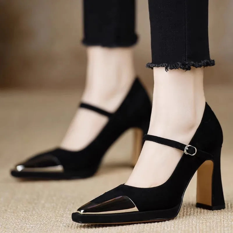 Elegant Women's Block Heel Mary Jane Pumps