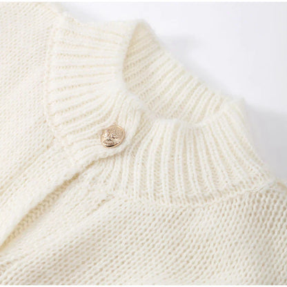 Women's Button Cardigan Sweater Ribbed Knit Cuffed Sleeves