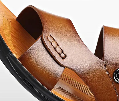 Stylish Vegan Leather Flat Sandals