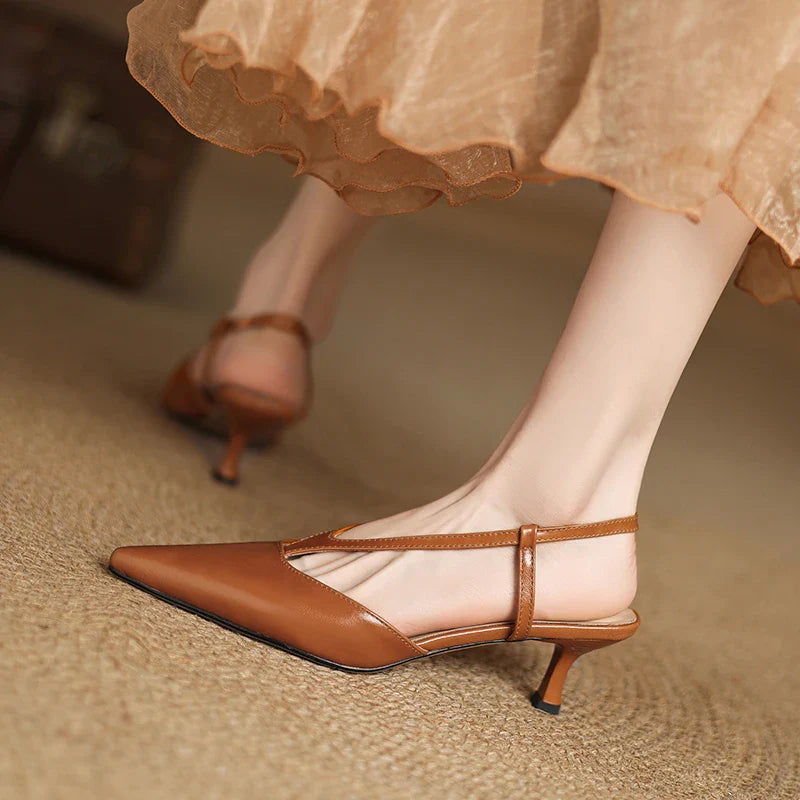 Elegant Leather Slingback Shoes