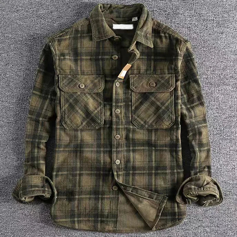 Comfortable Plaid Button Down Shirt for Men - VibreMode