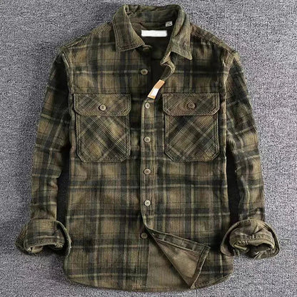 Comfortable Plaid Button Down Shirt for Men - VibreMode