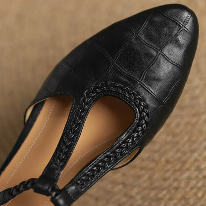 Classic Ladies Pointed Toe Leather Flat Shoes
