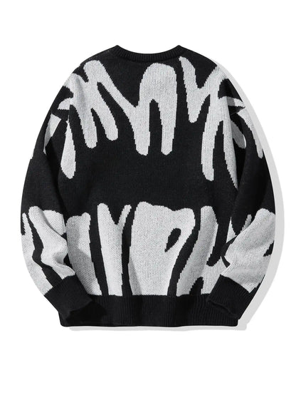 Colorful Geometric Knit Sweater - VibreMode