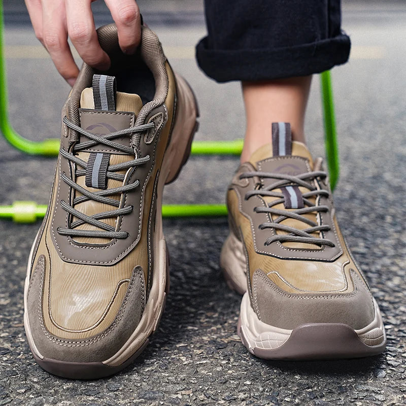 Authentic Black Leather Sneakers