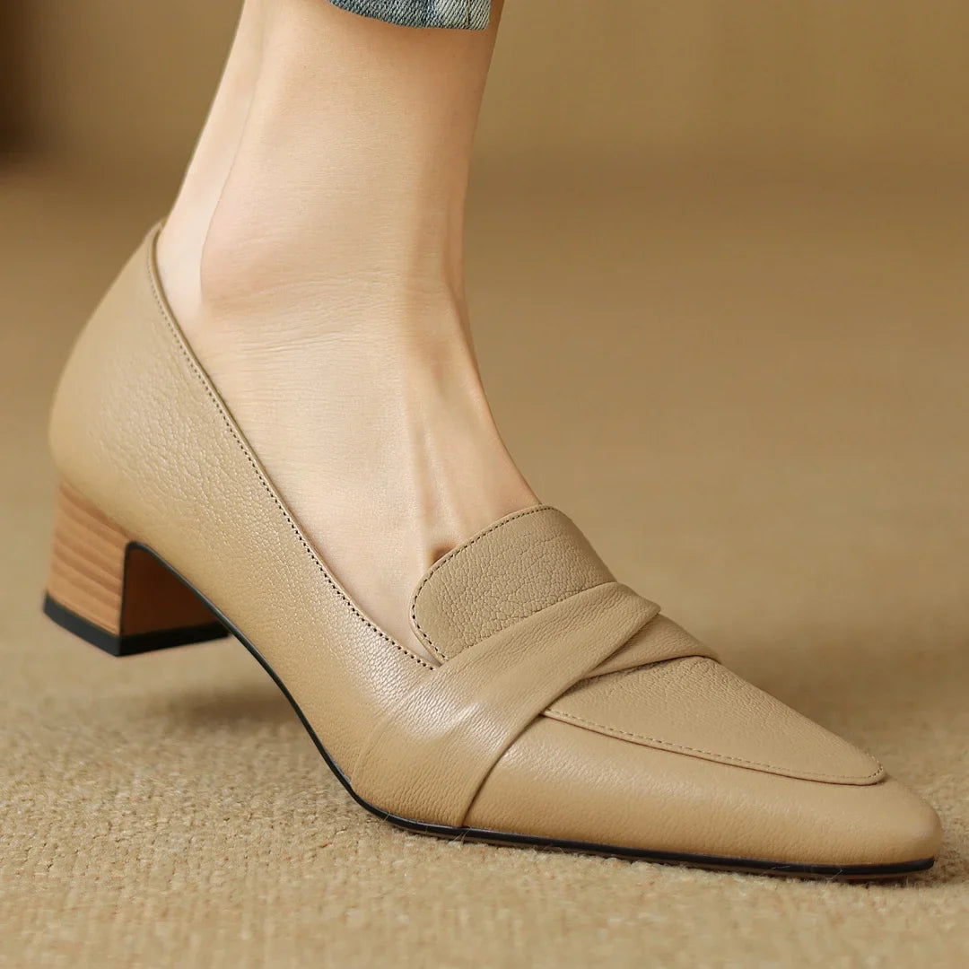 Authentic Black Leather High Heels - VibreMode