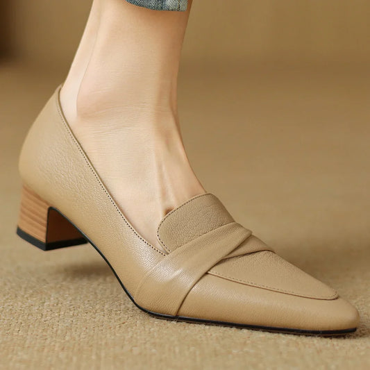 Authentic Black Leather High Heels - VibreMode