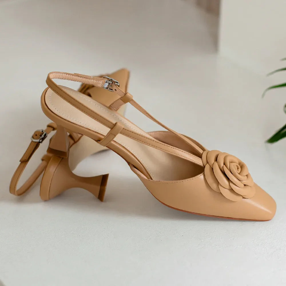 Real Leather Sling Back Shoes