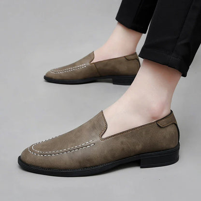 Real Leather Slip On Loafers