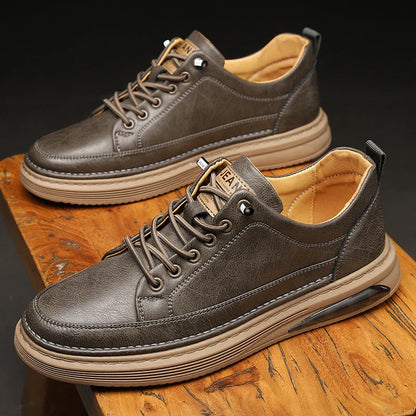 Brown Leather Running Shoes