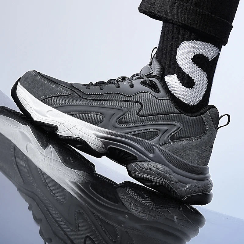 Authentic Black Leather Sneakers