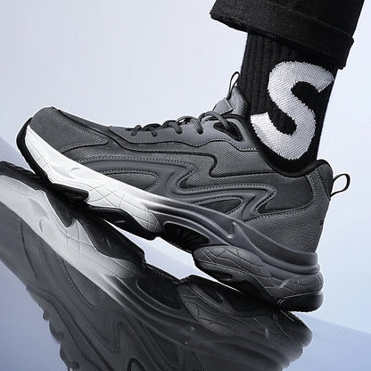 Authentic Black Leather Sneakers