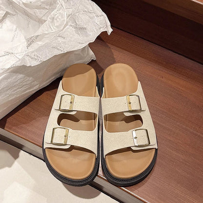 Comfortable Women's Slip On Buckle Sandals