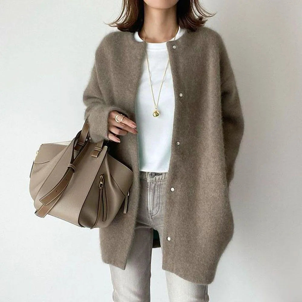Women's Knitted Cardigan Button Closure