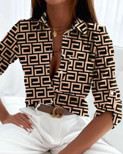 Light Blue Casual Stripe Women's Button Shirt