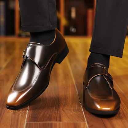 Men's Leather Monk Strap Loafers