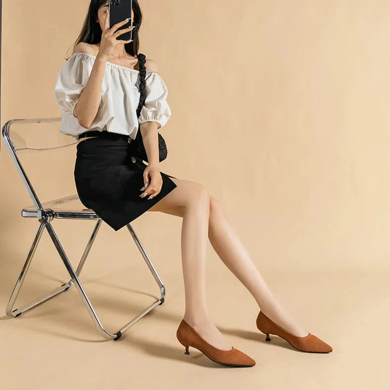 Cute Cat Heel Shoes