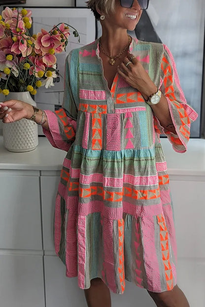 Bohemian Embroidered Waist Dress