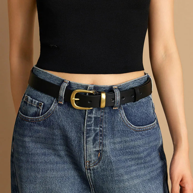 Women's Adjustable Leather Belt Comfortable Everyday Wear - VibreMode