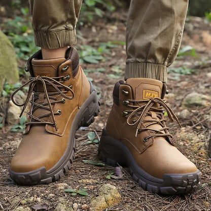 Men's High- Hiking Boots Non-Slip Waterproof Brown