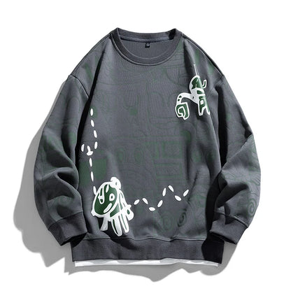 Trendy Printed Crew Sweatshirt