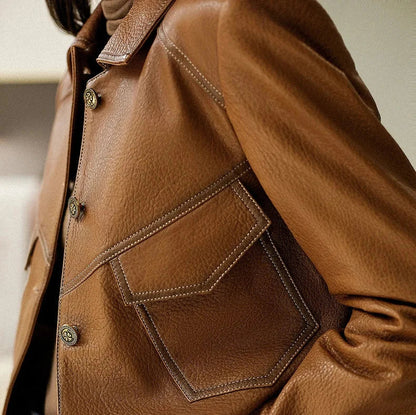 Vegan Synthetic Leather Coat