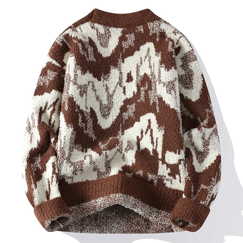 Unique Patterned Crew Neck Sweater