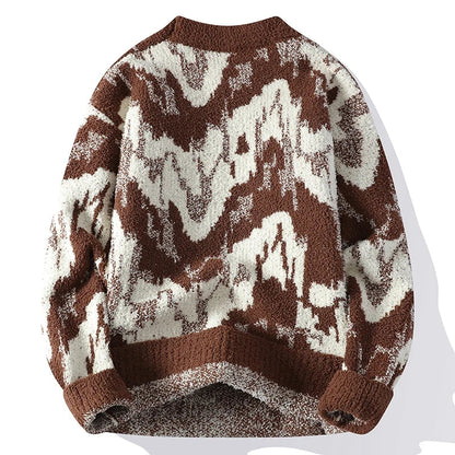 Unique Patterned Crew Neck Sweater
