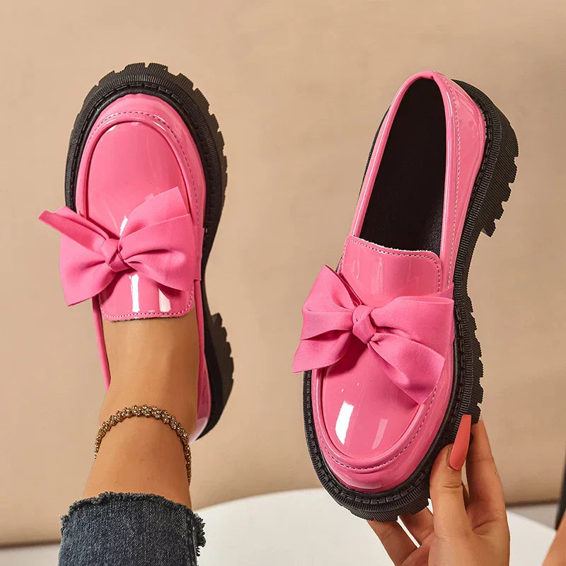 Comfortable Ladies Bow Detail Loafers Shoes