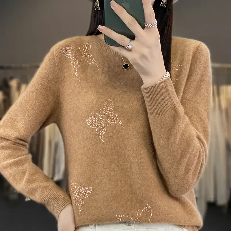 Colorful Butterfly Knit Sweater