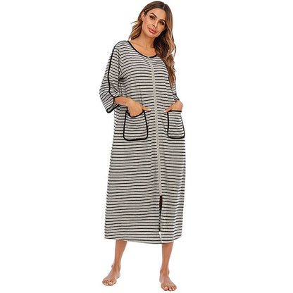 Women's Hooded Zip Up Nightdress