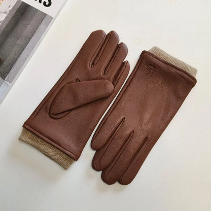 Men's Faux Leather Gloves Lined