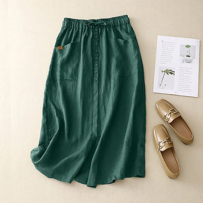 Women's A-Line Linen Skirt