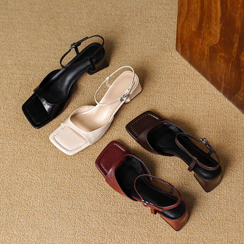 Red Authentic Leather Sandals
