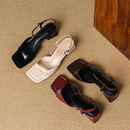 Red Authentic Leather Sandals