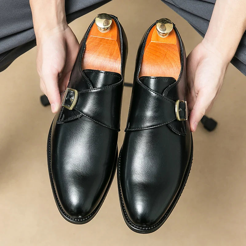 Genuine Brown Leather Shoes - VibreMode