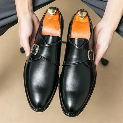 Genuine Brown Leather Shoes - VibreMode