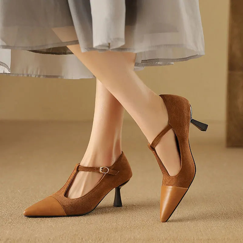 Elegant High Heel Leather Shoes - VibreMode