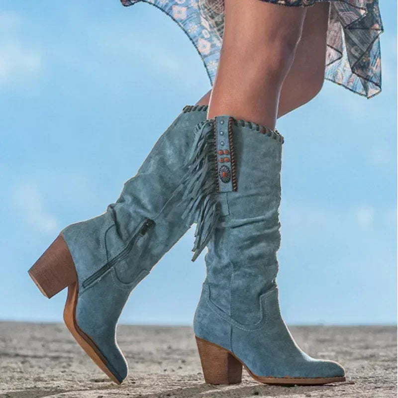 Women's Knee-High Block Heel Boots