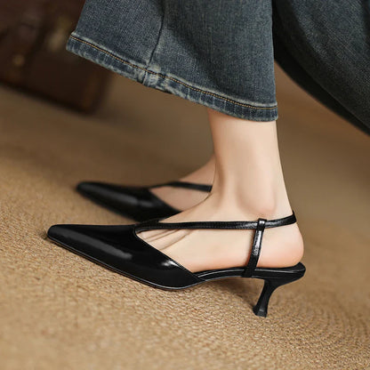 Elegant Leather Slingback Shoes