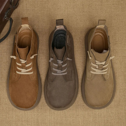 Men's Ankle Boots Soft Sole Lace-Up Brown
