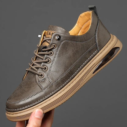 Brown Leather Running Shoes