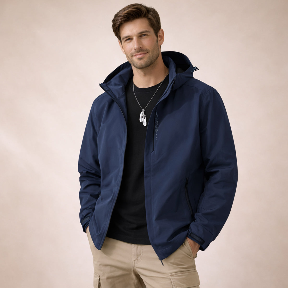 Waterproof Softshell Rain Jacket Windproof Hooded Outdoor Hiking Coat